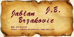 Jablan Brzaković vizit kartica